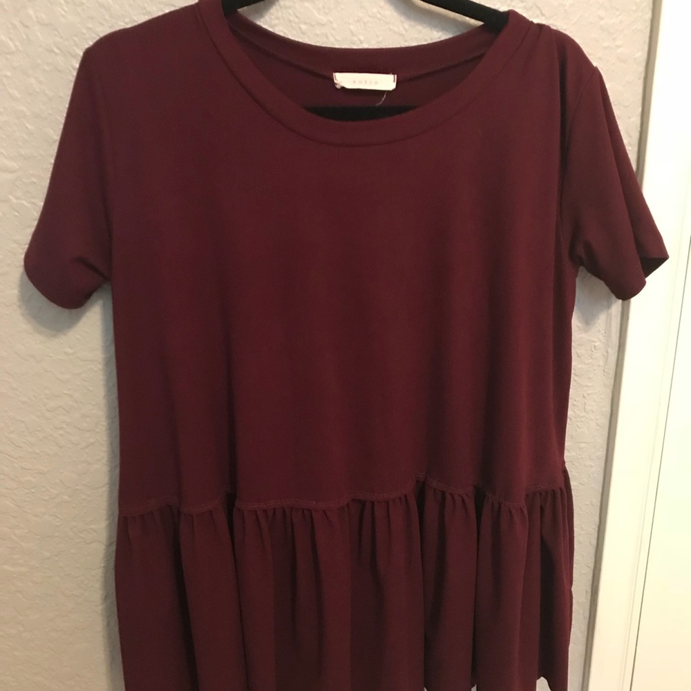 Shirtsleeve peplum top